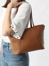 Small Leather Tradition Shoulder Bag Etrier Beige tradition ETRA060S-vue-porte