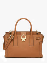 Satchel M Equestre Leather Etrier Beige equestre EEQT142M