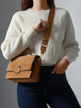 Crossbody Bag M Altesse Suede Etrier Beige altesse suede EASU048M-vue-porte
