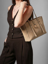Shoulder Bag Altesse Suede Leather Etrier Beige altesse suede EASU088S-vue-porte