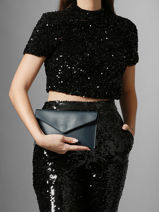 Medium Leather Paddock Clutch Bag Etrier Blue paddock TLOS1670-vue-porte