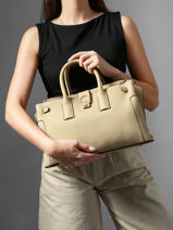 Satchel M Equestre Leather Etrier Beige equestre EEQT142M-vue-porte