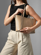 Small Leather Tradition Shoulder Bag Etrier Beige tradition ETRA060S-vue-porte