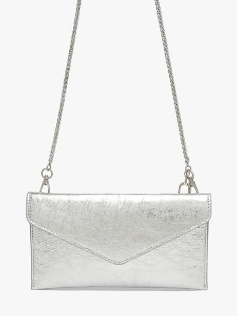 Medium Leather Paddock Clutch Bag Etrier Silver paddock TLOS1670 other view 3