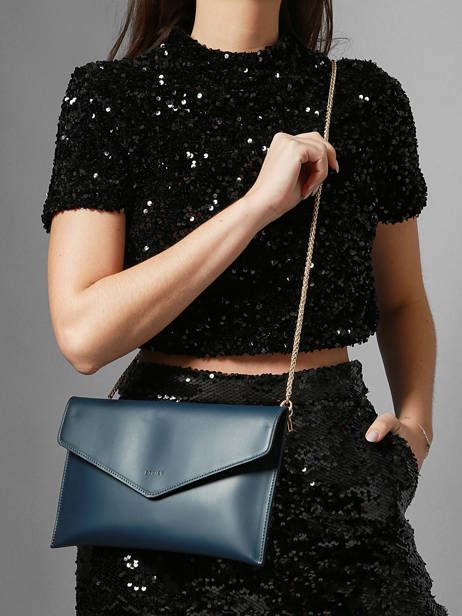 Large Leather Paddock Clutch Bag Etrier Blue paddock EPAD075L other view 2